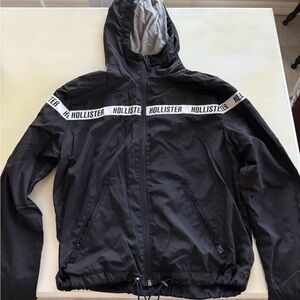 Hollister Black Hooded Bomber Jacket